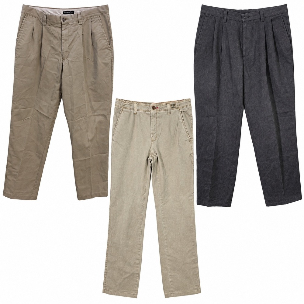 Mixed Brands Lot of 3 Men's 34x32 Pants Dockers Tommy Hilfiger Chino Dress Khaki